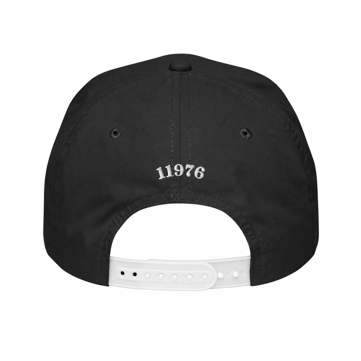 Millcrew Rope Hat — Back view with 11976 embroidery on white background