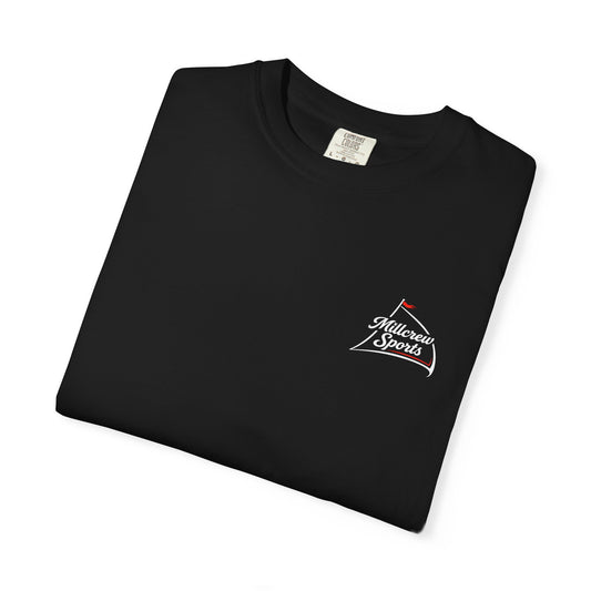 Millcrew Tee V.3: Black, folded view showing chest graphic