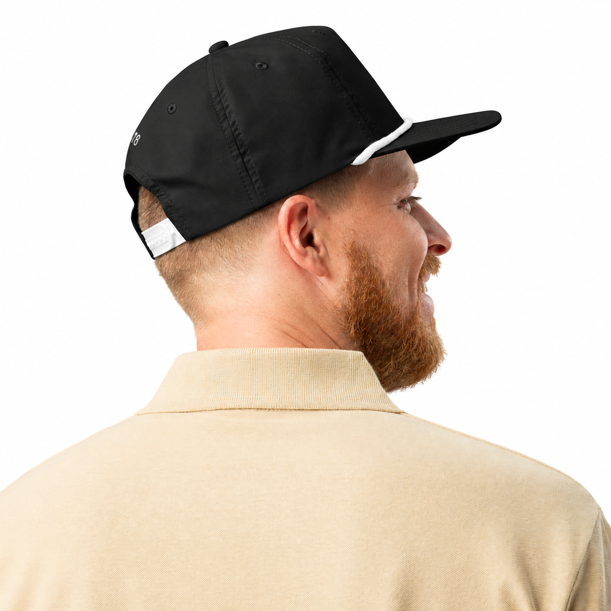 Millcrew Rope Hat — Rear side view on model on white background